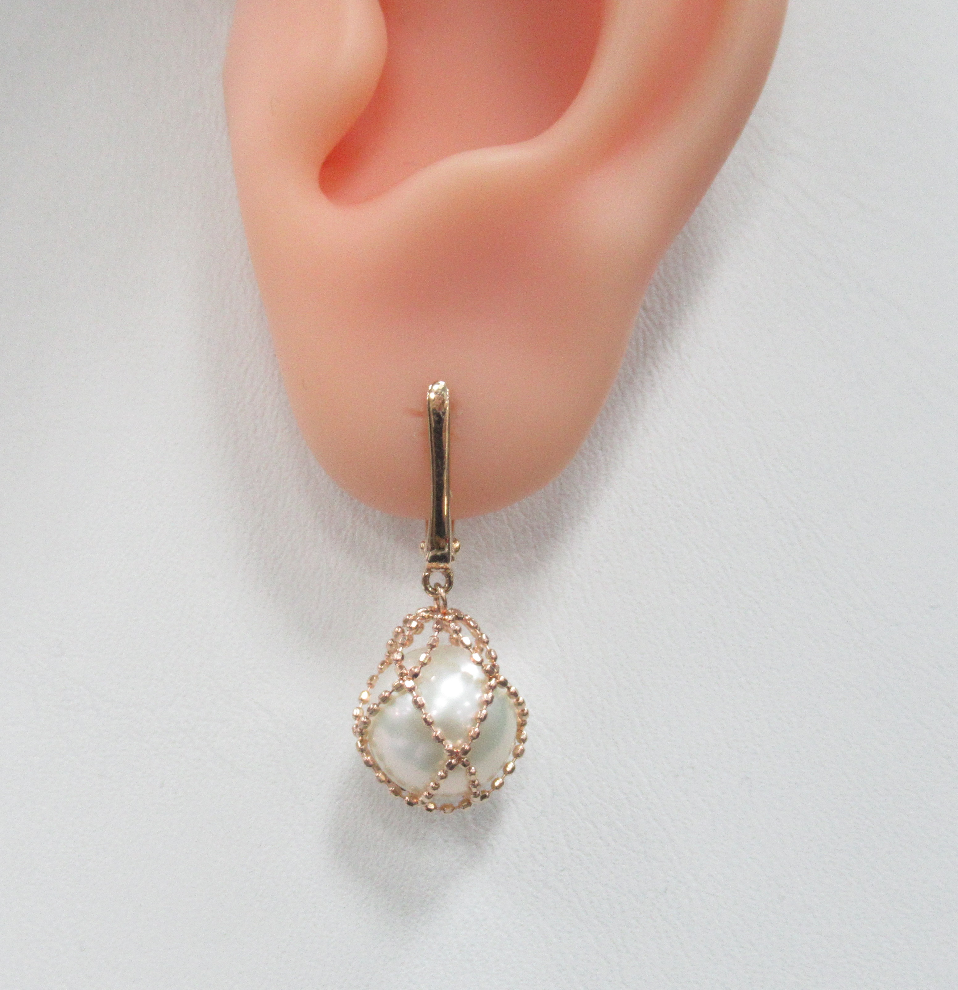 Серьги из желтого золота с жемчугом